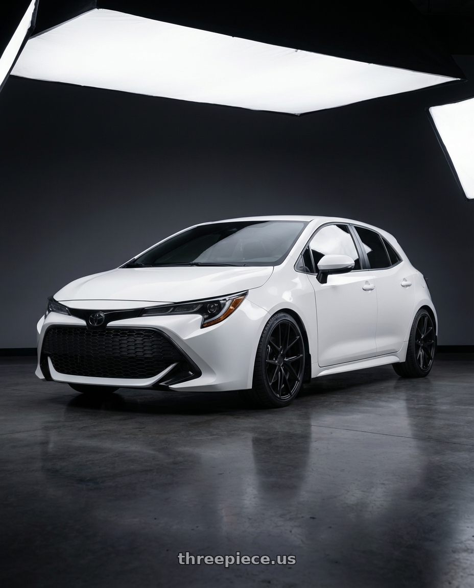 2023 Toyota Corolla Hatchback with Niche 1PC M117 MISANO 5X114.3 18X9.5 +40 MATTE BLACK wheels
