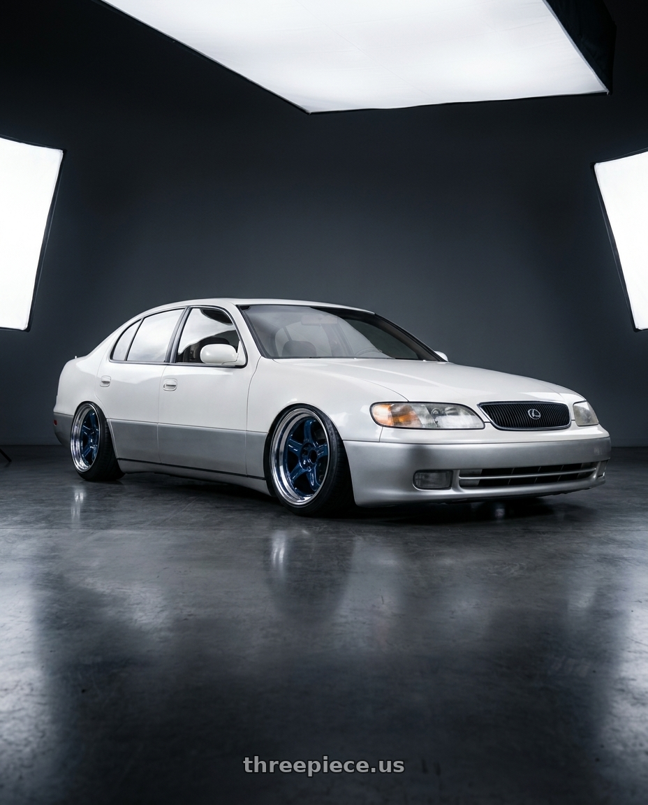 1992 Lexus GS300 with Volk Racing 21C 5x114.3 18x10.5 +15 MAG BLUE / RIM DC wheels