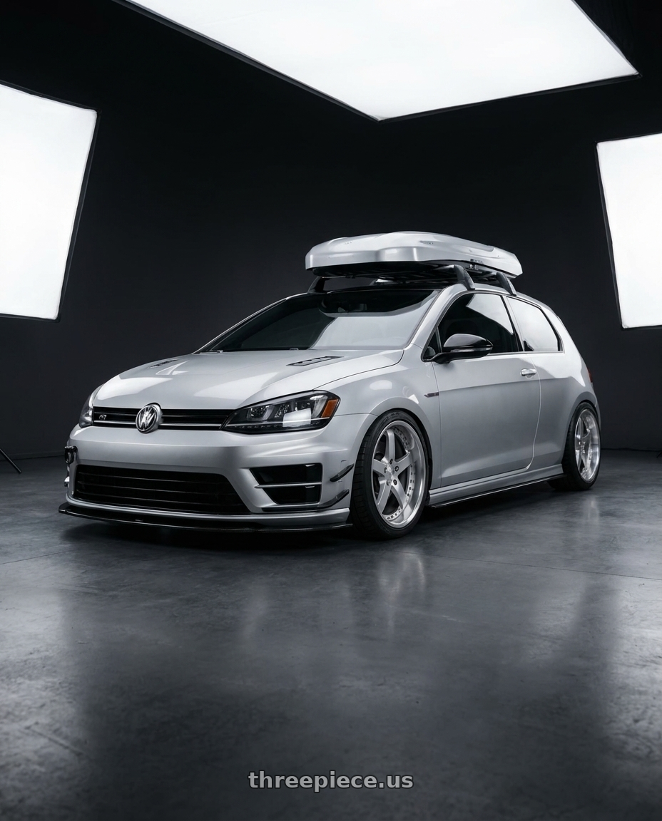 2015 VW GTI with Work Equip E05 5x112 19x9+40 o disk Feinheit Silver 2 wheels
