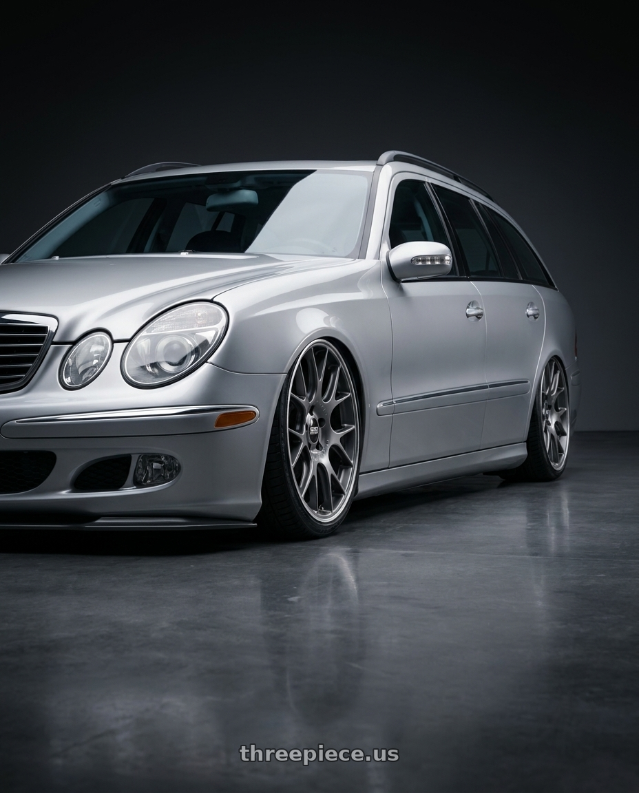 2005 Benz s211 with BBS CH-R 5x114.3 20x8.5 +38 Satin Titanium Polished Rim Protector wheels
