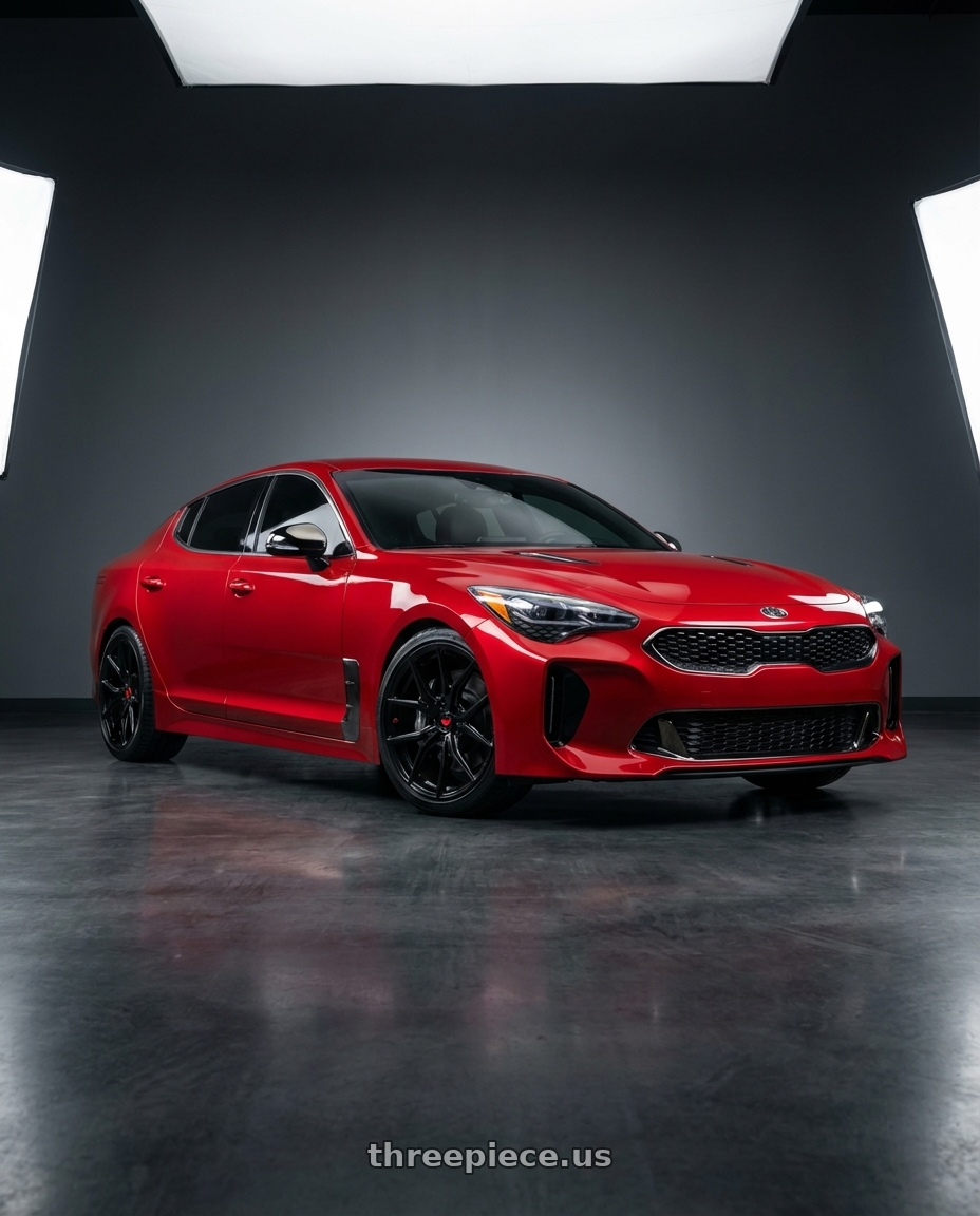 2022 Kia Stinger GT with Vossen HF-5 19x8.5 / 5x114.3 / ET32 / Flat Face / 73.1 - Gloss Black Wheel - HF5-9N60 wheels