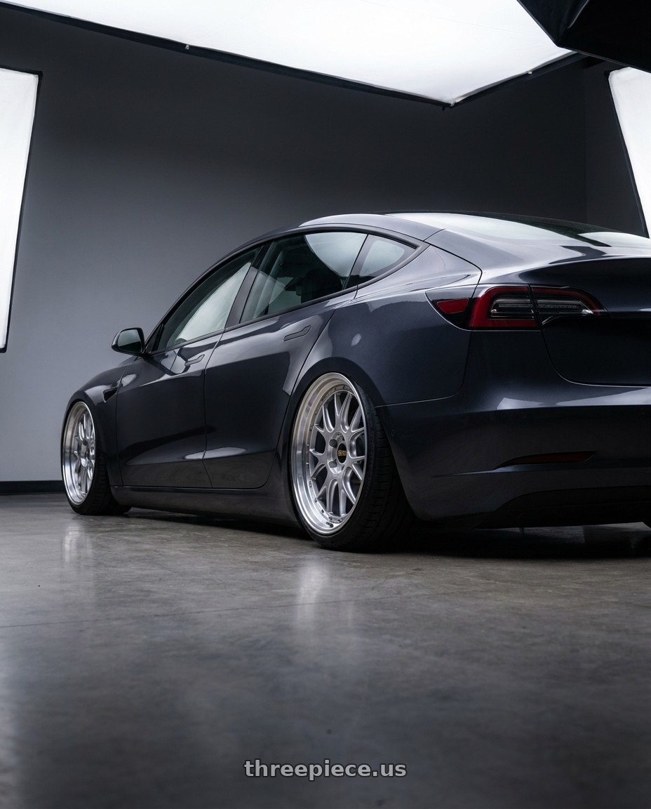 2022 Tesla Model 3 with Bbs Lm 5x112 19x9042 Diamond Silver 19x9 Et42 wheels