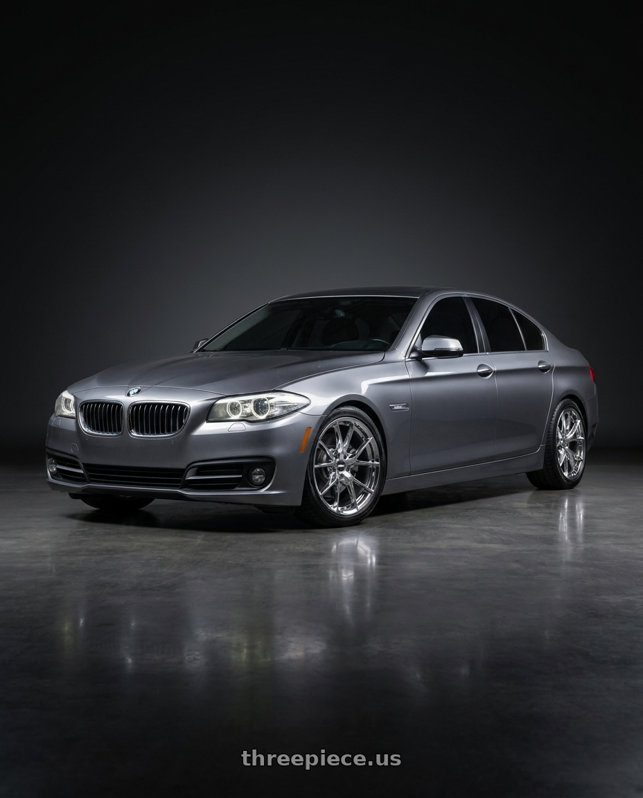 2016 bmw 528i sedan with ESR Wheels RF2 5x120 18x9.5 +35 Chrome wheels