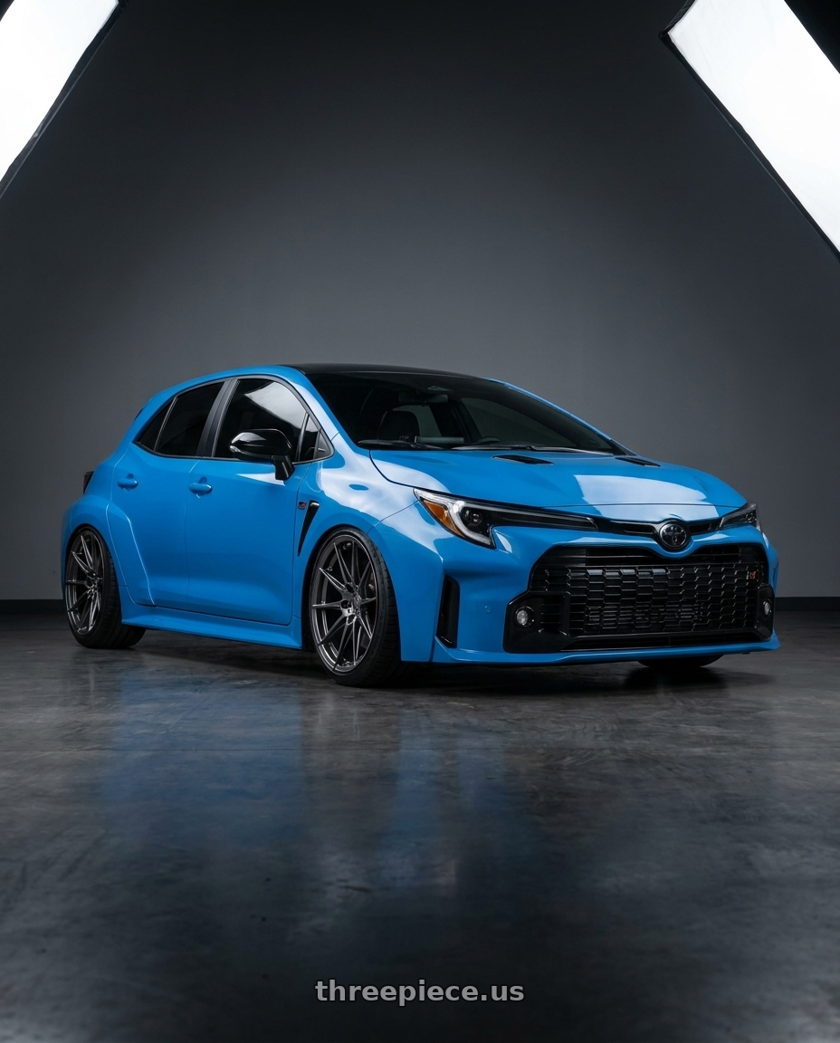 2024 Toyota GR Corolla with Aodhan AH09 5x114.3 18x9.5 +35 Hyper Black wheels