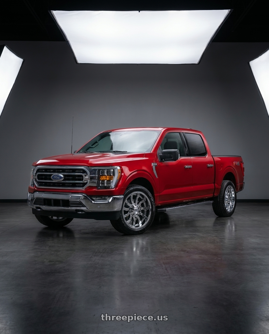 2025 ford f150 XLT supercrew with FULL THROTTLE FT11 6x135/6x139.7 20x10-24 CHROME wheels