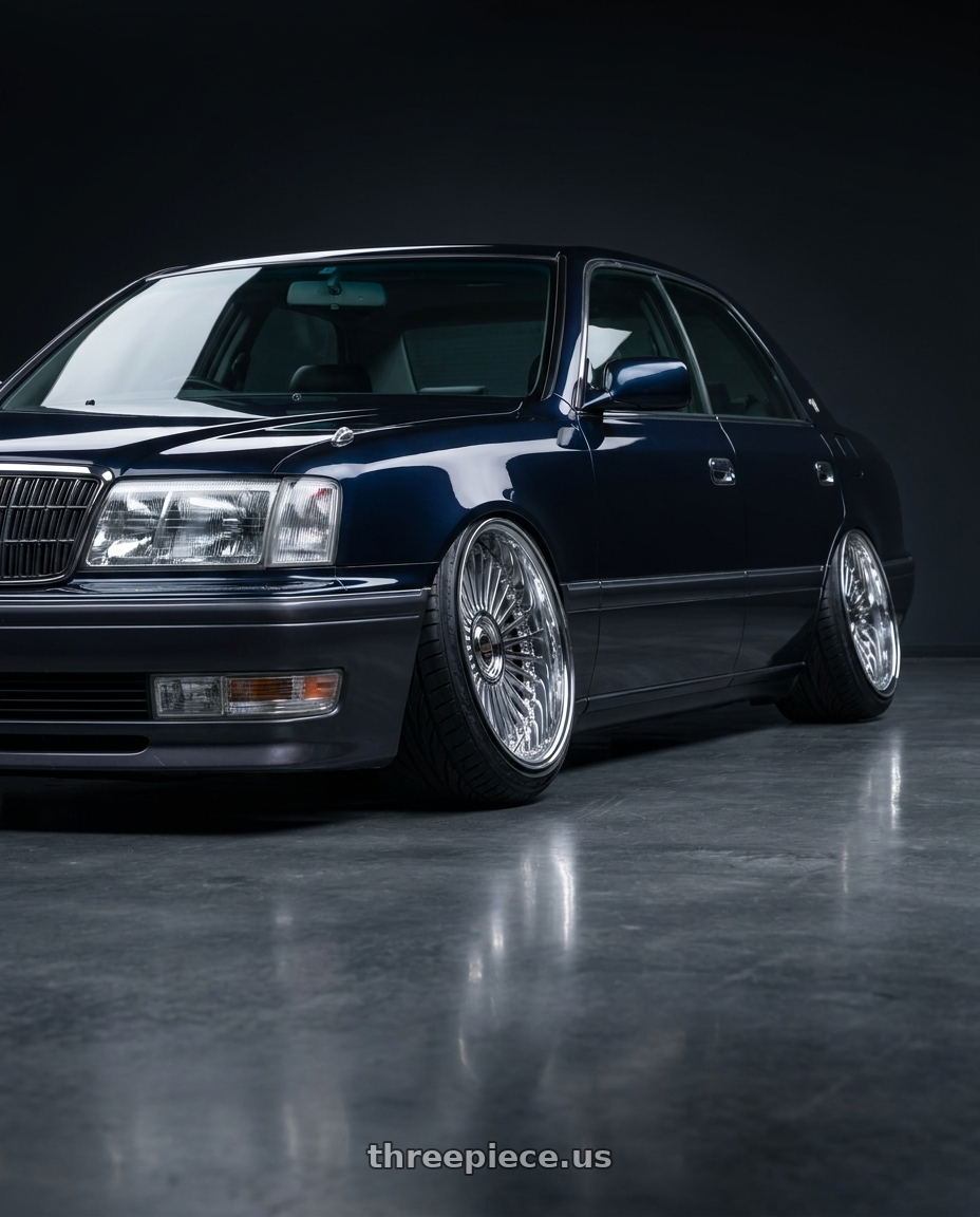 1998 Toyota crown with Work Emitz Chrome 5x114.3 19x11.0 +18 wheels