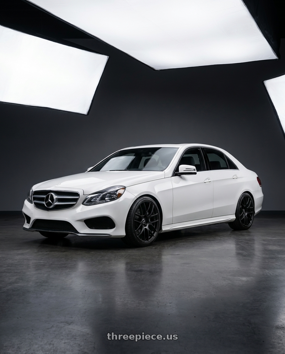 2016 Mercedes Benz e350 with Work Emotion m8r 5x112 19x9.5 +38 Matte Black wheels