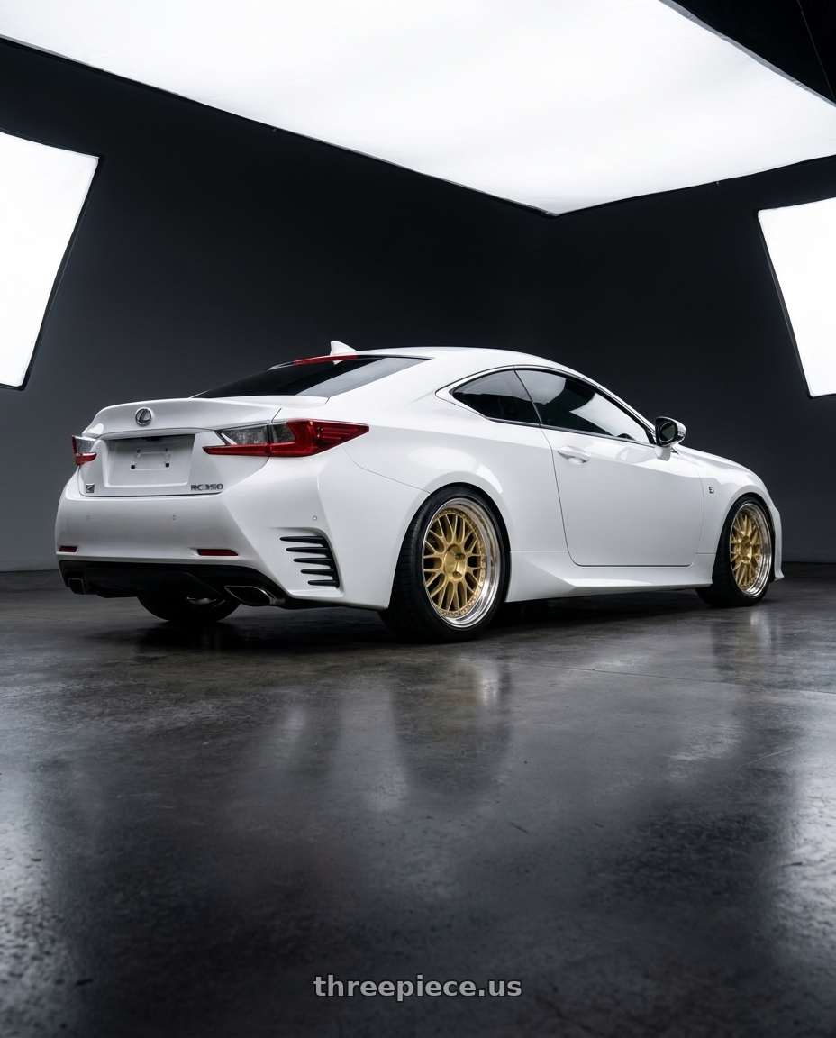 2019 lexus rc350 f sport with Work Brombacher Mesh wheels rear three quarter view square tires