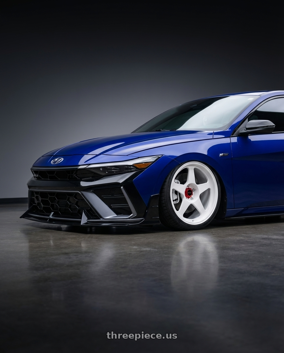 2025 Elantra N Line  with R6061 Forged R1 5x108 18X8.5 +35 Championship White wheels