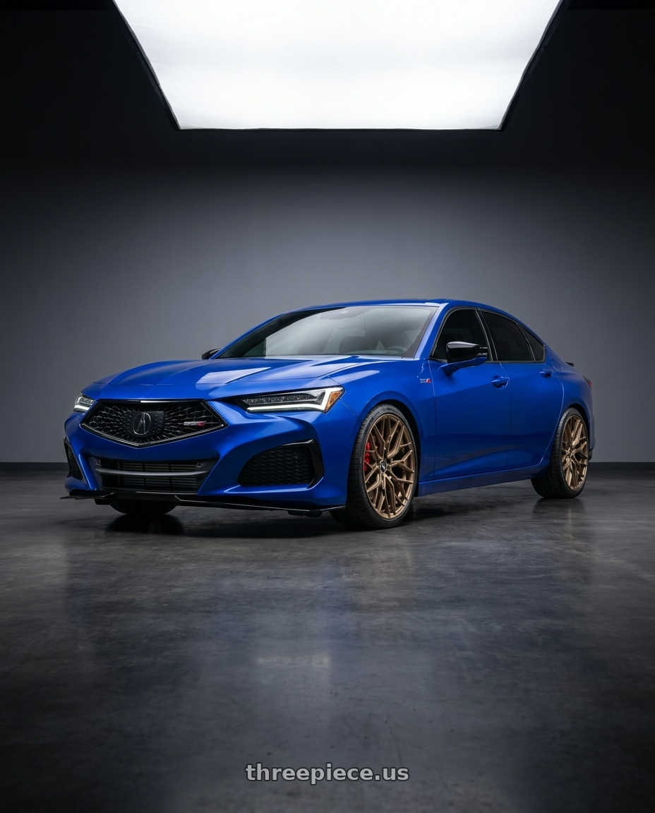 2021 tlx type s apex blue with F1R FS3 5x120 20x9 +35 Matte Bronze wheels