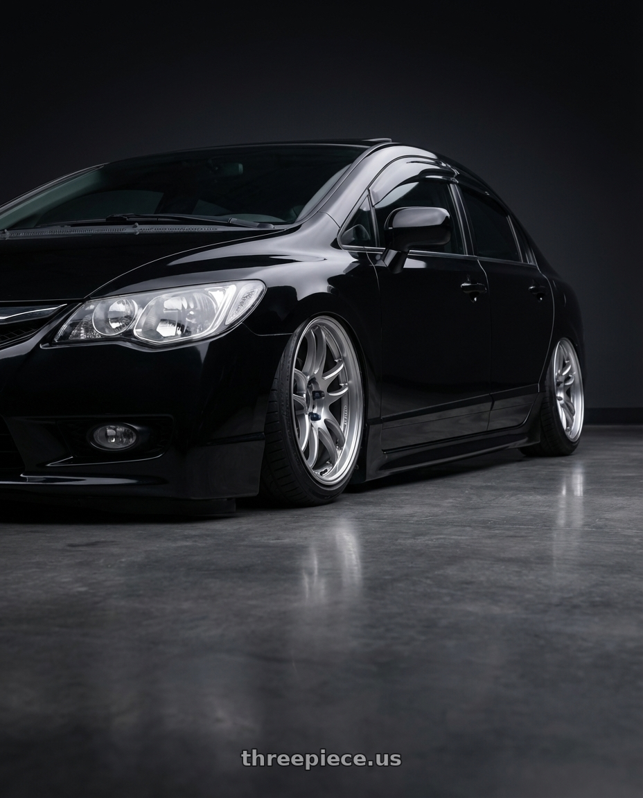 2009 acura csx with Work Emotion Cr Kiwami 5x100 18x9.5 +12 Gt Silver wheels