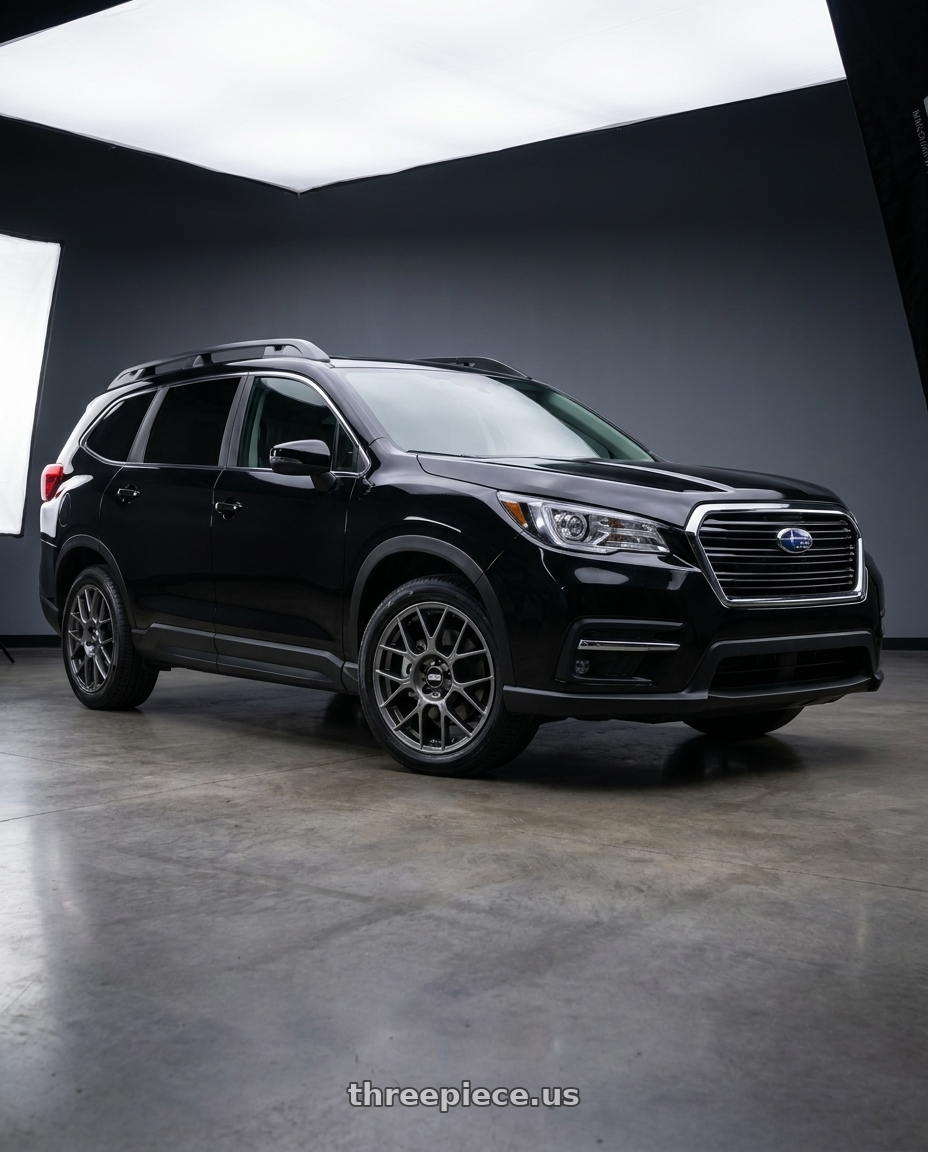 2025 Subaru Ascent Black with BBS XR 5x112 20x8.5+44 Gloss Platinum wheels