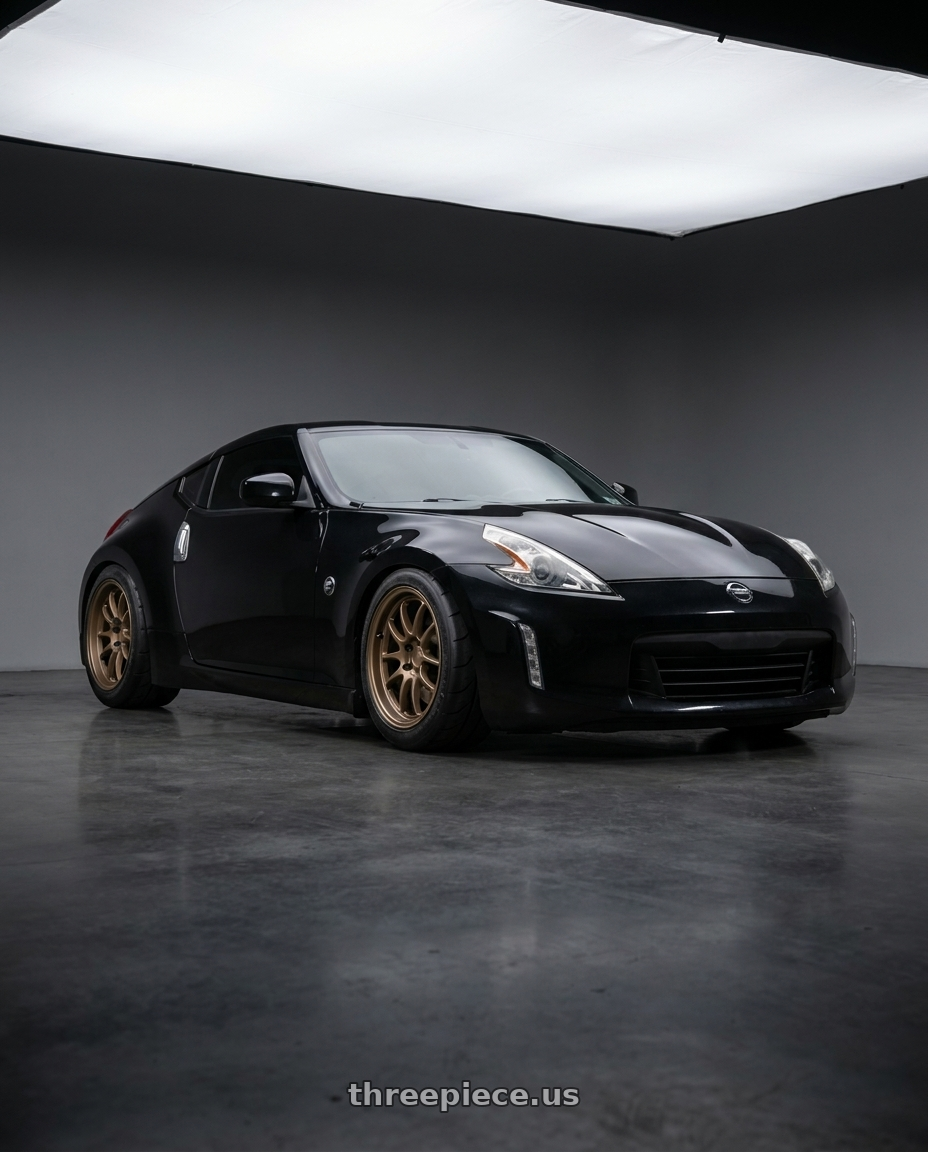2009 Nissan 370z Magnetic Back Metallic with Kansei K13B Corsa 5x114.3 18x10.5 12 Bronze wheels