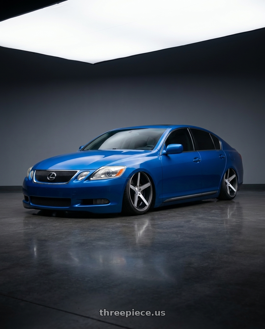 2006 lexus gs300 with KMC KM685 DISTRICT 5X114.3 20X8.5 +35 SATIN BLACK MACHINED FACE wheels