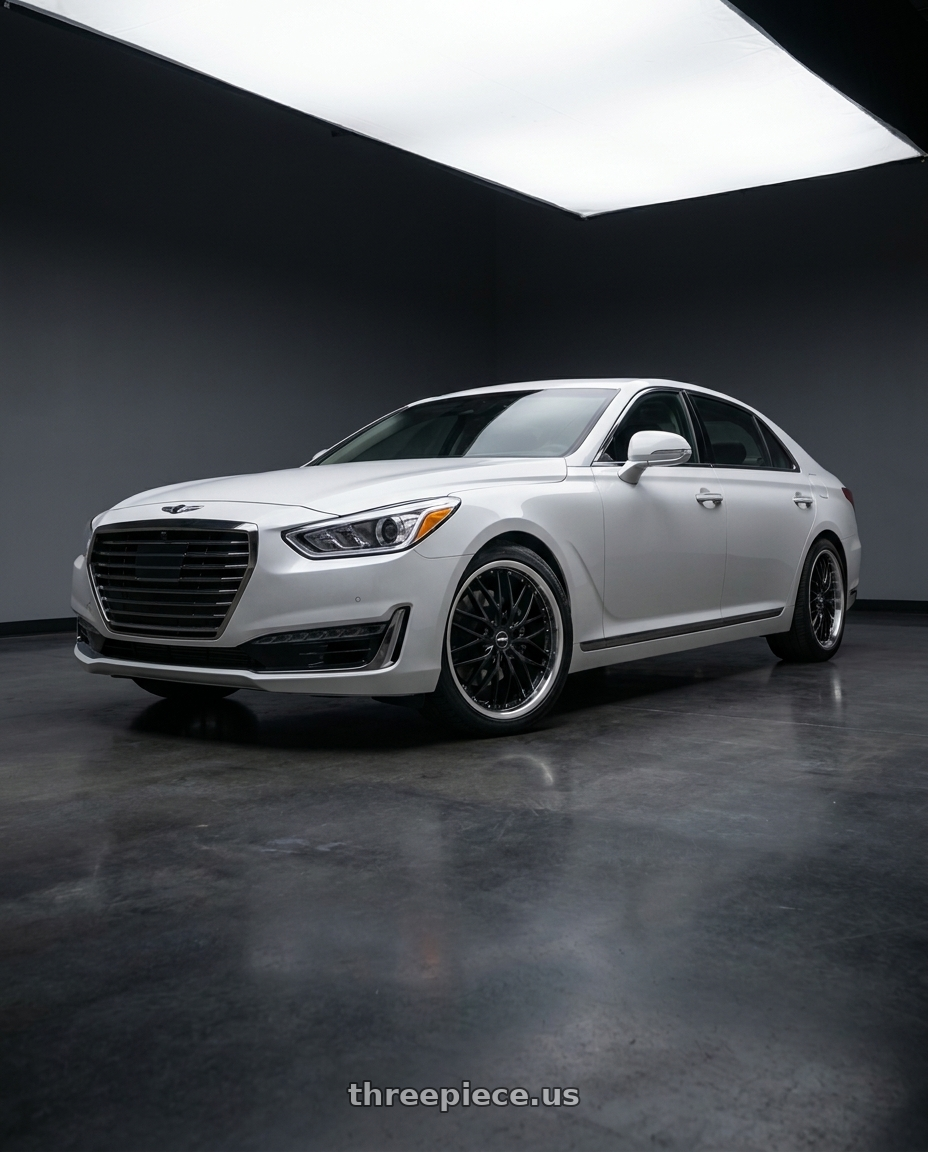 2018 genesis g90 ultimate with MRR GT1 5x114.3 20x8.5  +20 Black Machine Lip wheels
