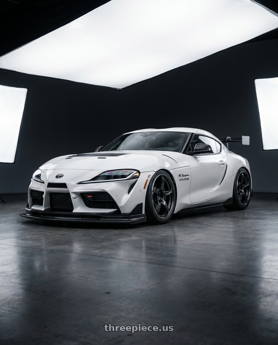 2025 toyota supra with Advan Racing TC4 5x114.3 18x9.0 +25 BLACK GUNMETALLIC & RING wheels