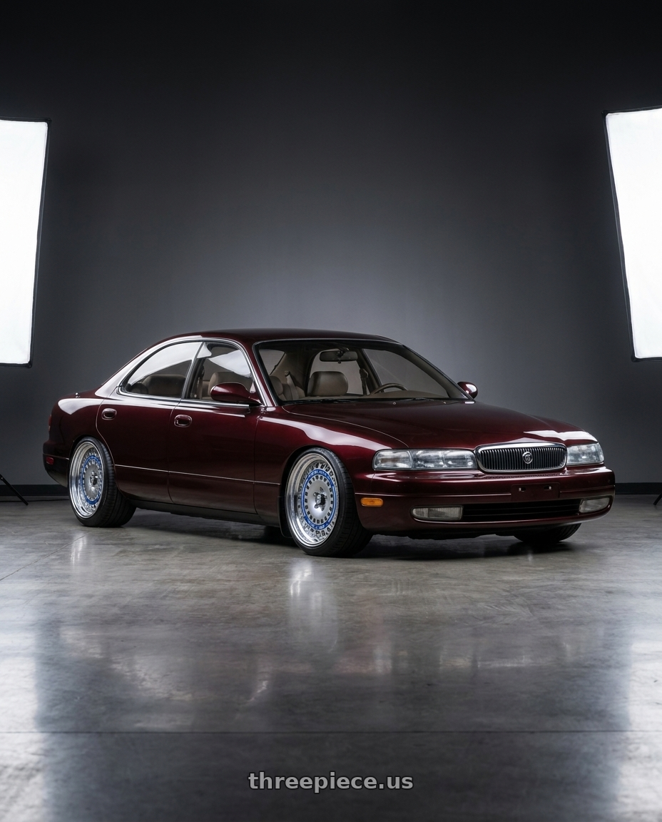 1992 mazda 929 with FORMULA AERO MESH 5X100 18X9.5+25 HP Disk Titan Silver wheels