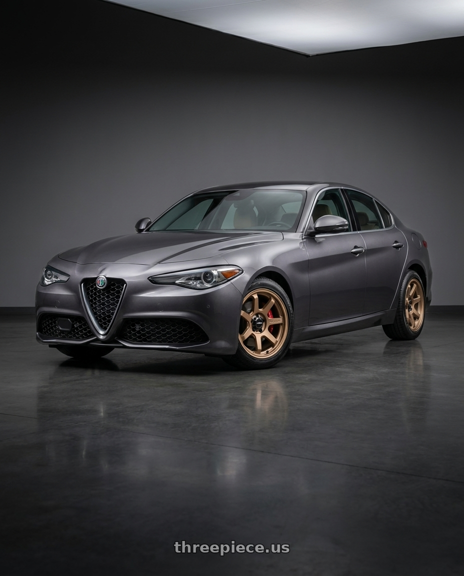 2019 Alfa Romeo Giulia TI with Vision Off-Road 351 Flow 5x110 17x8+30 Bronze wheels