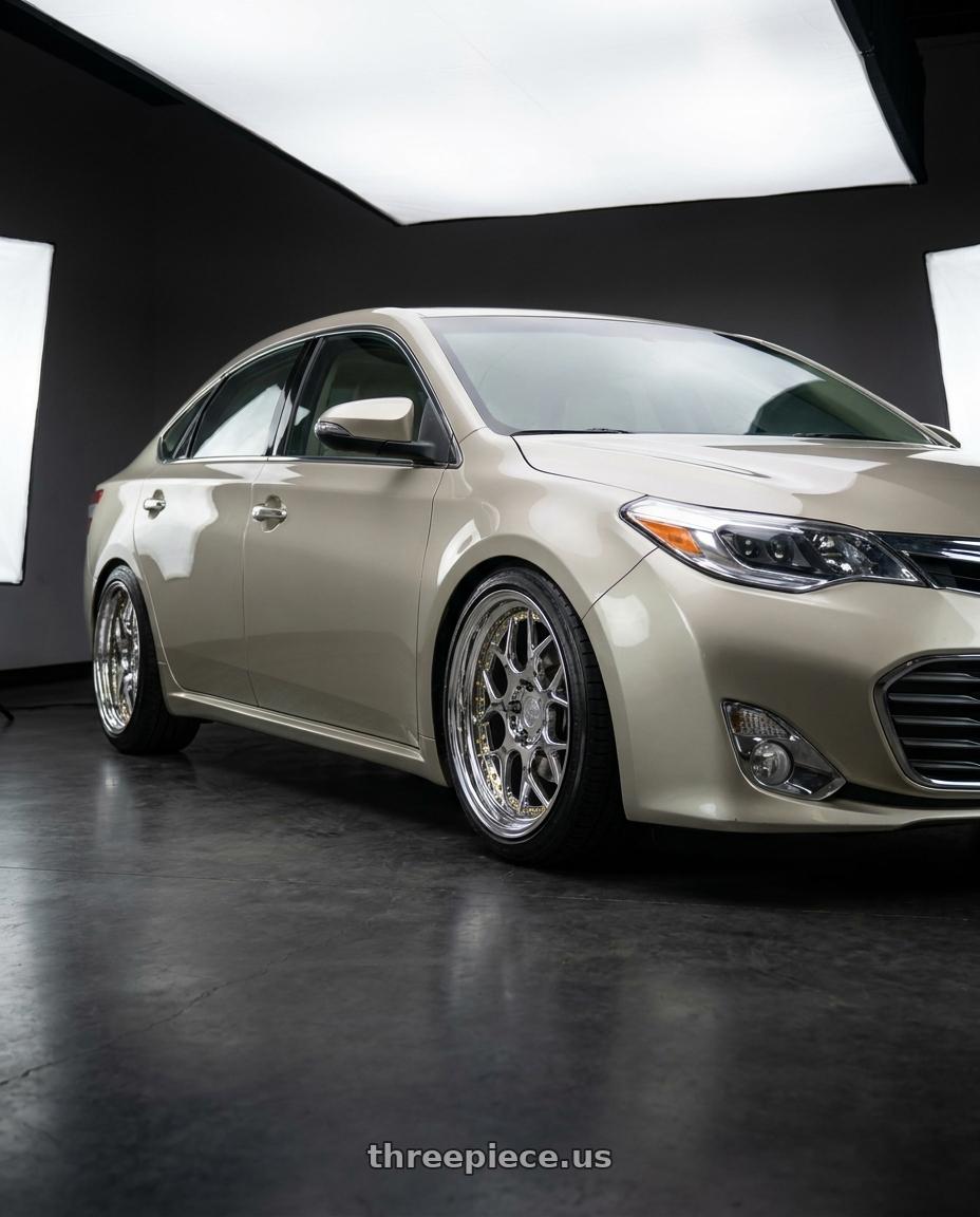 2013 toyota avalon with Aodhan DS01 5x114.3 18x8.5+35 Vacuum Chrome W/ Gold Rivets wheels