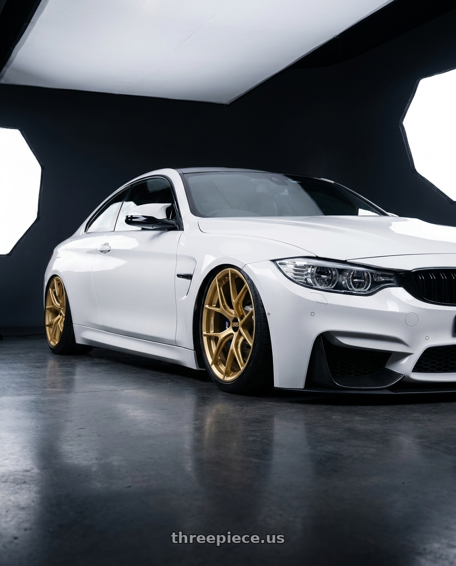2018 BMW M4 F82 with BBS FI-R 5x120 19x9.5+22 Gold wheels