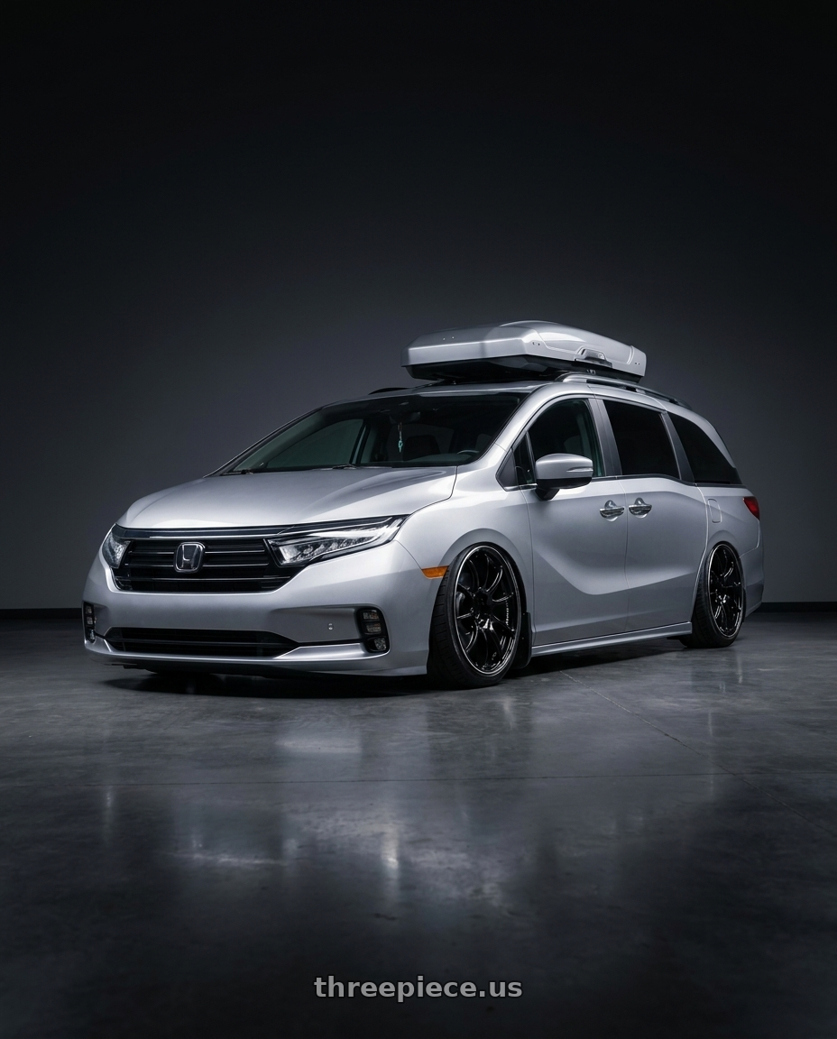 2024 honda odyssey with Advan Racing RZII 5x120 18x8.0 +45 RACING GLOSS BLACK & RING wheels