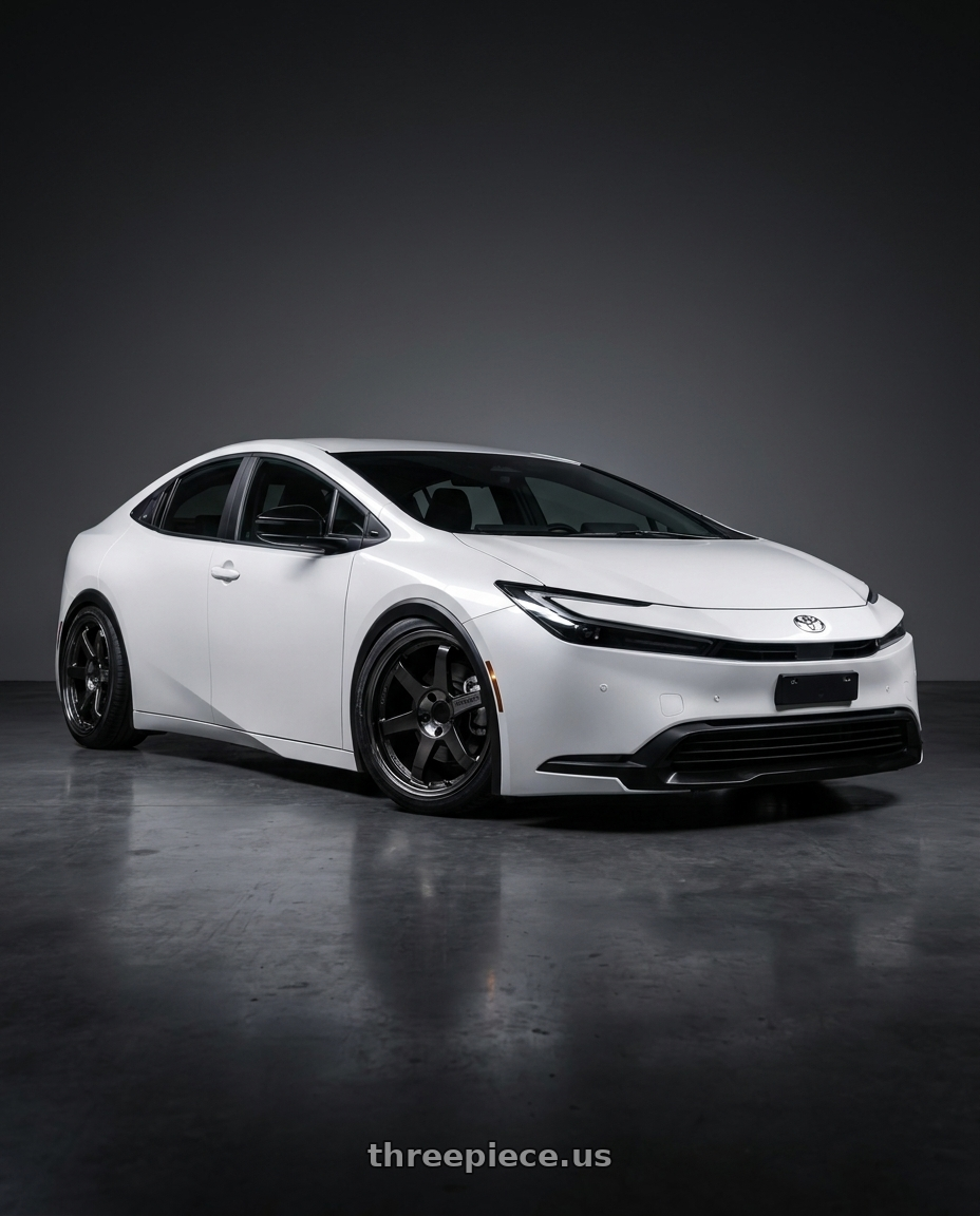 2022 toyota prius with Volk Racing TE37SL 5x114.3 19x10.5+12 Pressed Double Black wheels