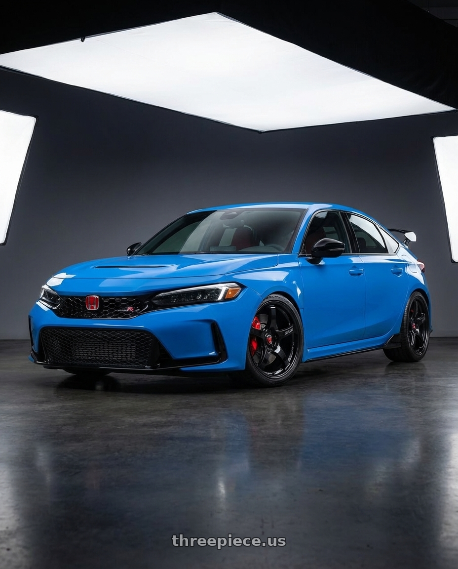 2020 Honda Civic Type R with Gram Lights 57CR 5x120 19x10.5+35 Glossy Black wheels