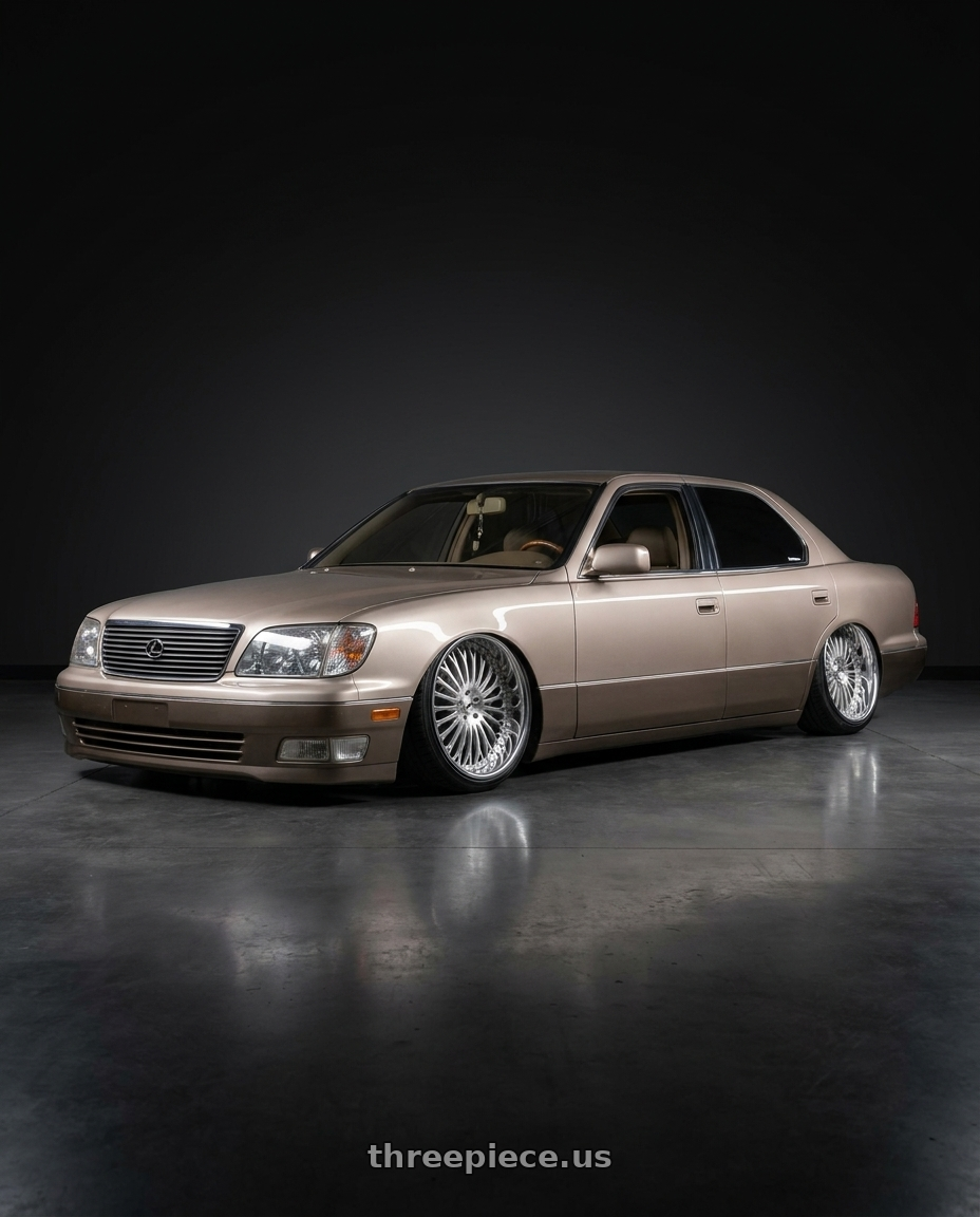 2000 lexus ls400 with Amani Napoliano 5x112/5x114.3 22x9 +32 Brush Center Chrome Lip wheels
