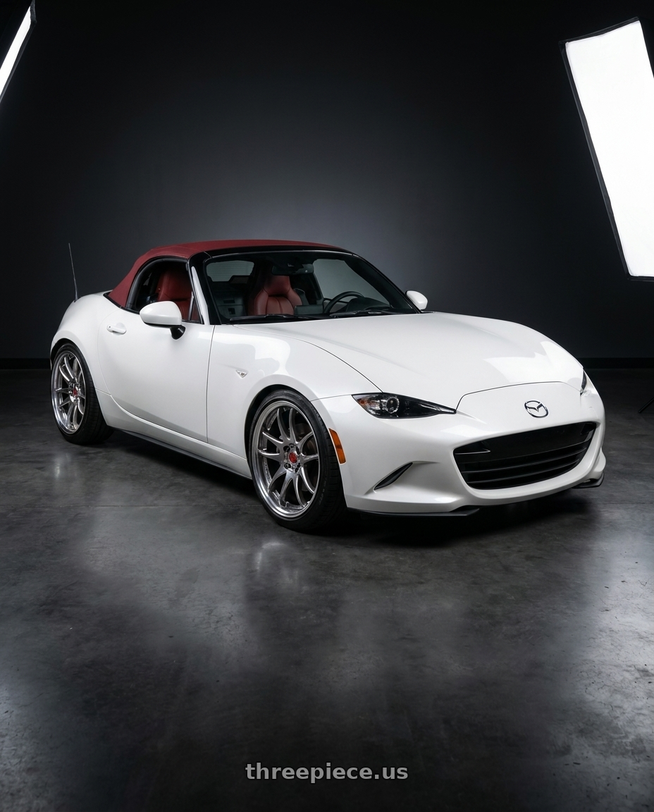 2020 mazda mx5 miata 100th with Work Cr 2P 4x100 17x8.0 +38 GT Silver wheels