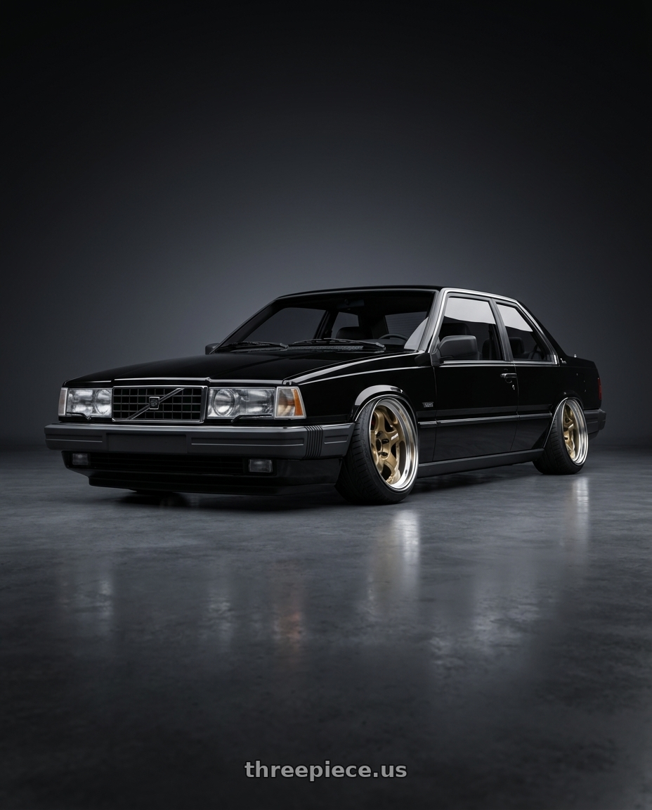 1990 Volvo 780 bertone with Work Meister S1 2P 5x108 15x7+12 O Disk Titanium Gold wheels