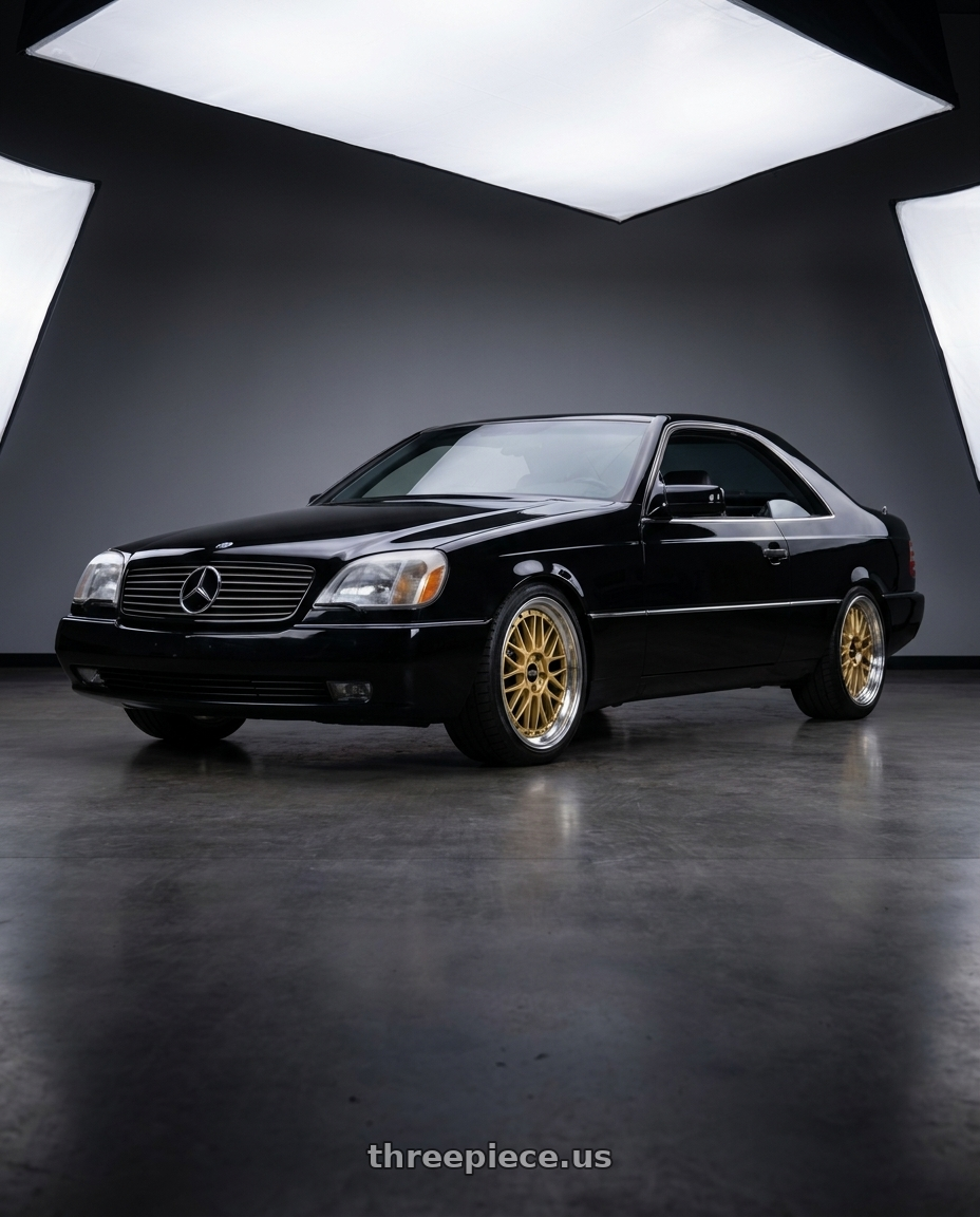 1998 Mercedes CL 500 with BBS LM 5x112 19x9.0+42 Gold wheels