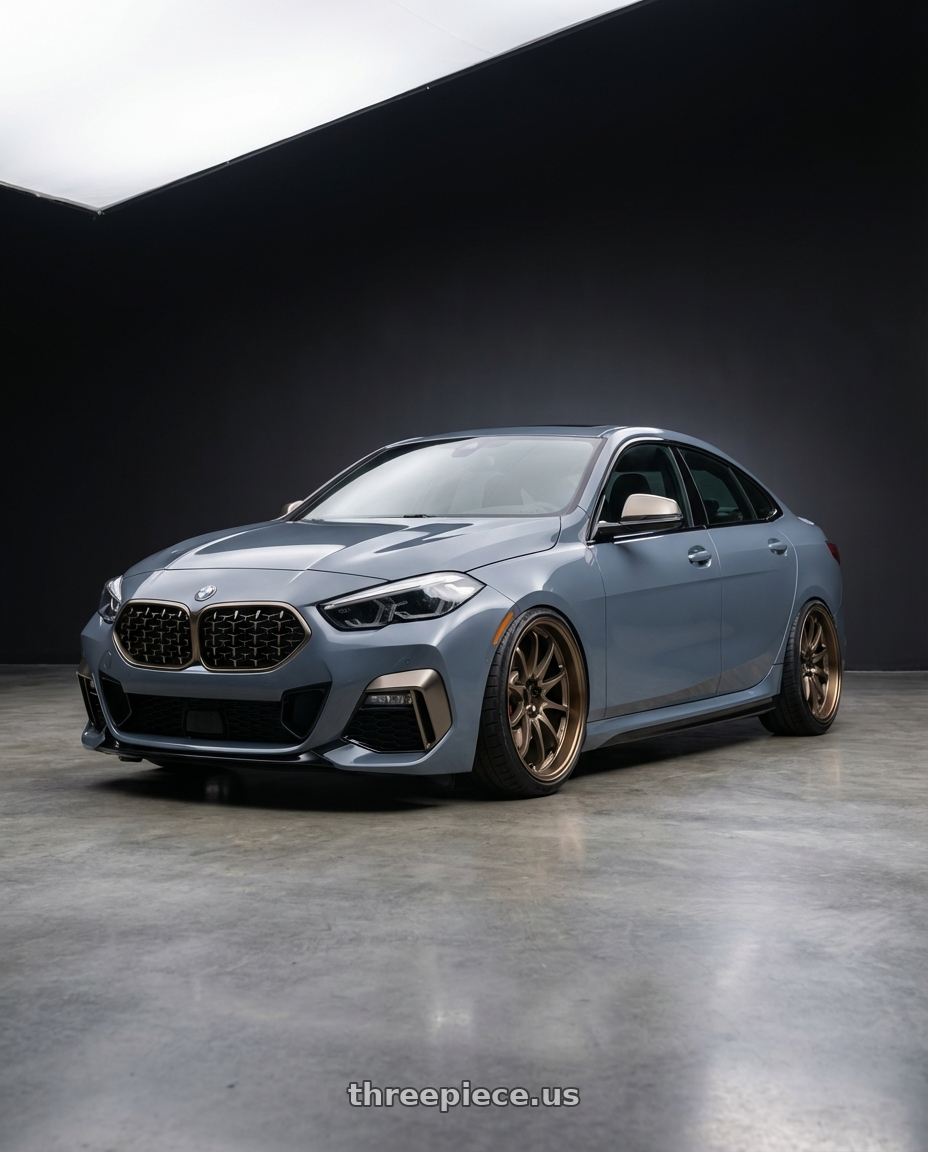 2021 BMW M235i xDrive, Storm Bay Metallic with Volk Racing CE28N-PLUS 5x112 18x10.5 +34 SHINING BRONZE METAL wheels