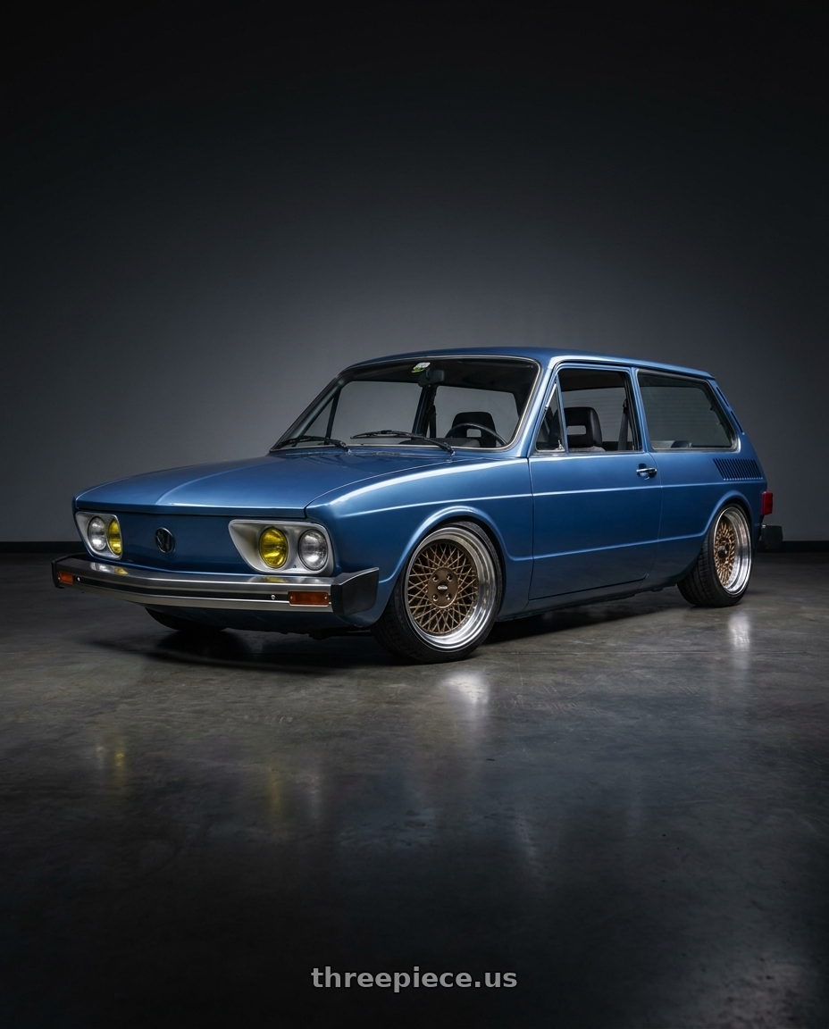 Vw brasilia 1974 with Klutch SL1 4x100 15x8.5 +17 Bronze Machined Lip wheels