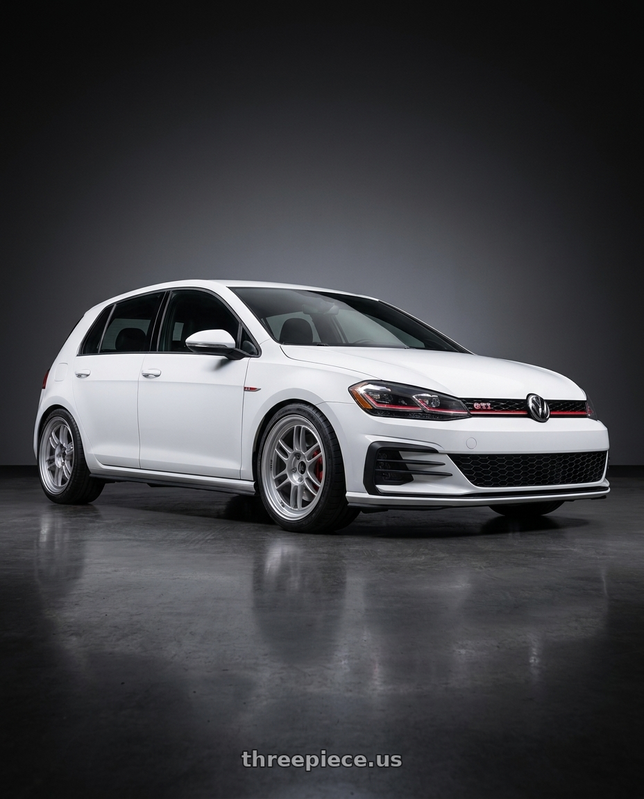 2021 Volkswagen GTI S with Enkei RPF1 5x112 18x9+35 Silver wheels