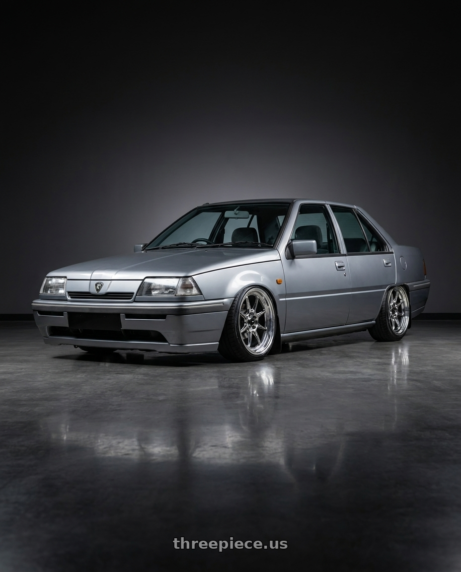 1998 Proton Iswara with Konig Countergram 5x108 19x8.5+43 Hyper Chrome / Machined Lip wheels