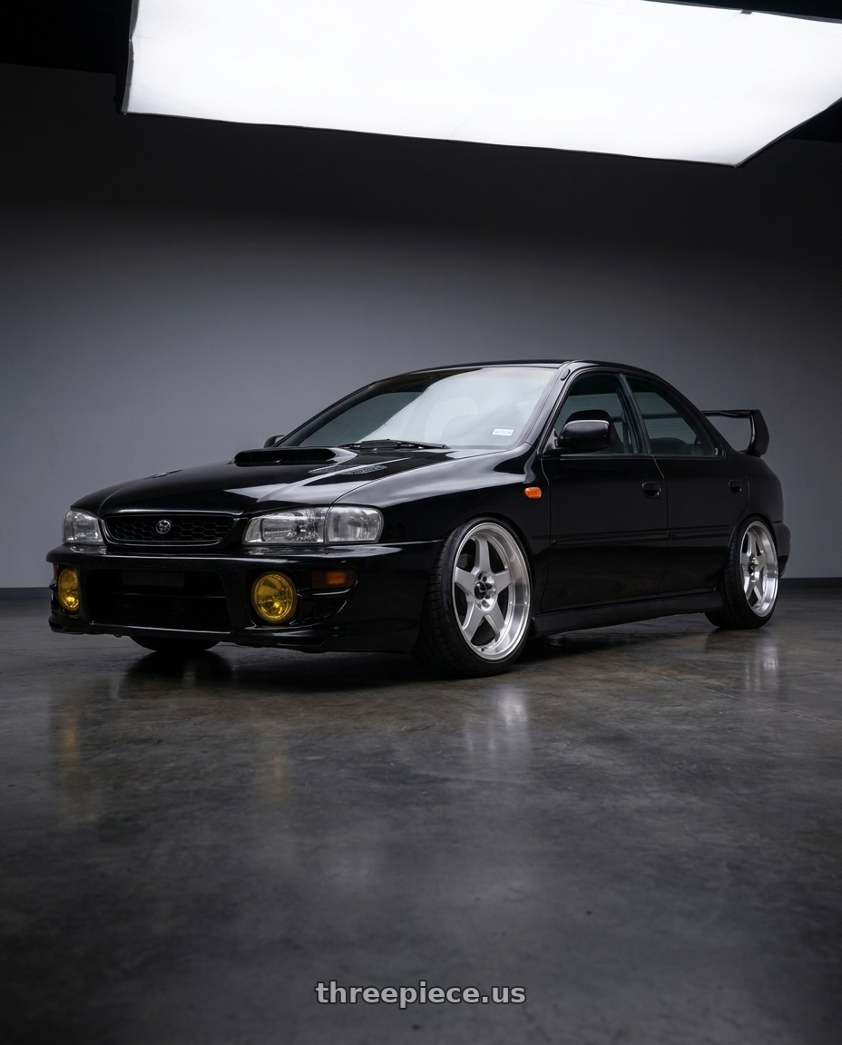 1998 Subaru Impreza GC8 with Vors SP1 5x100/5x114.3 17x8  +35 Silver Machine Face Lip wheels