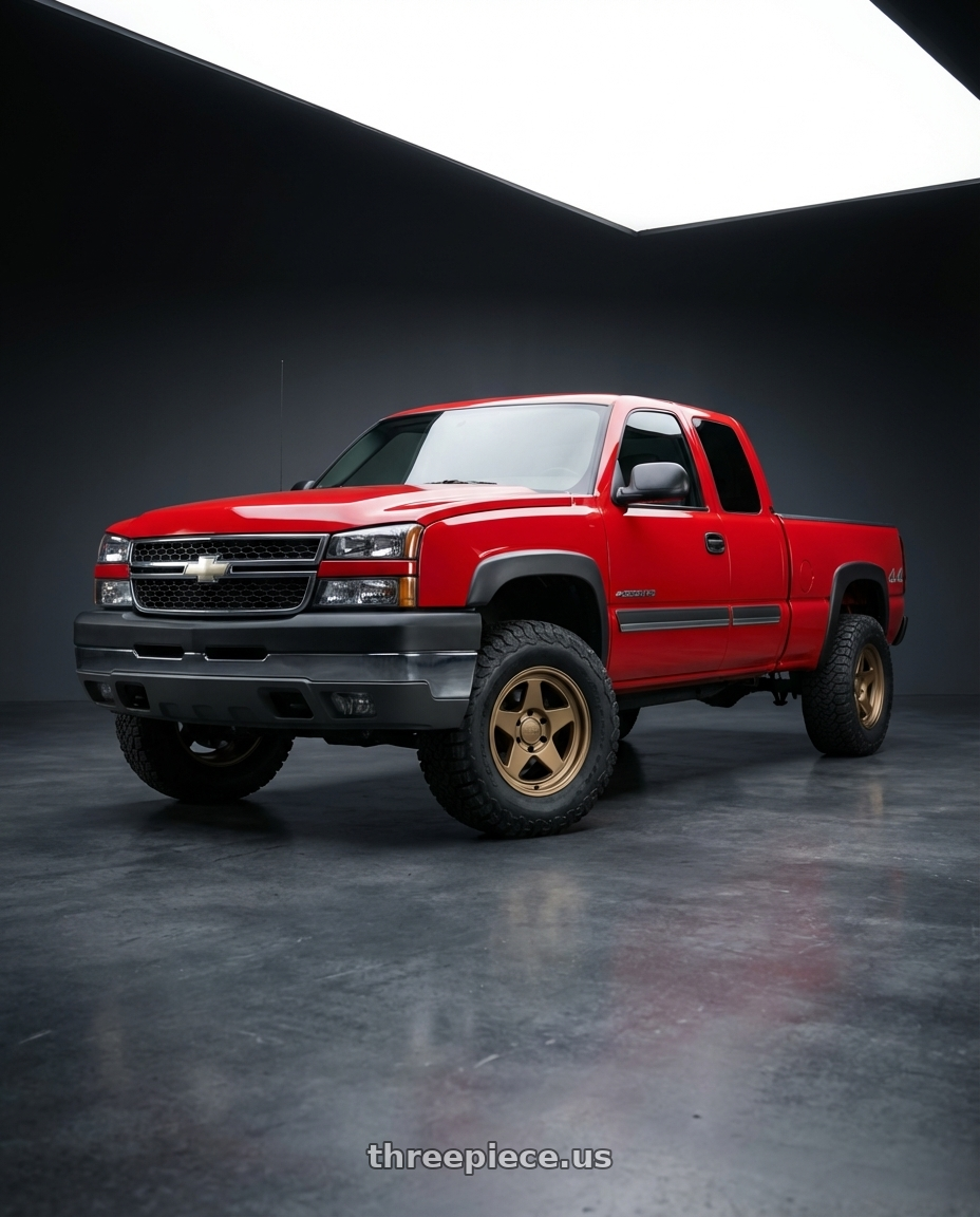 2005 Chevy Silverado with Kansei K12B KNP Off Road 5x127 17x8.5 0 Bronze wheels