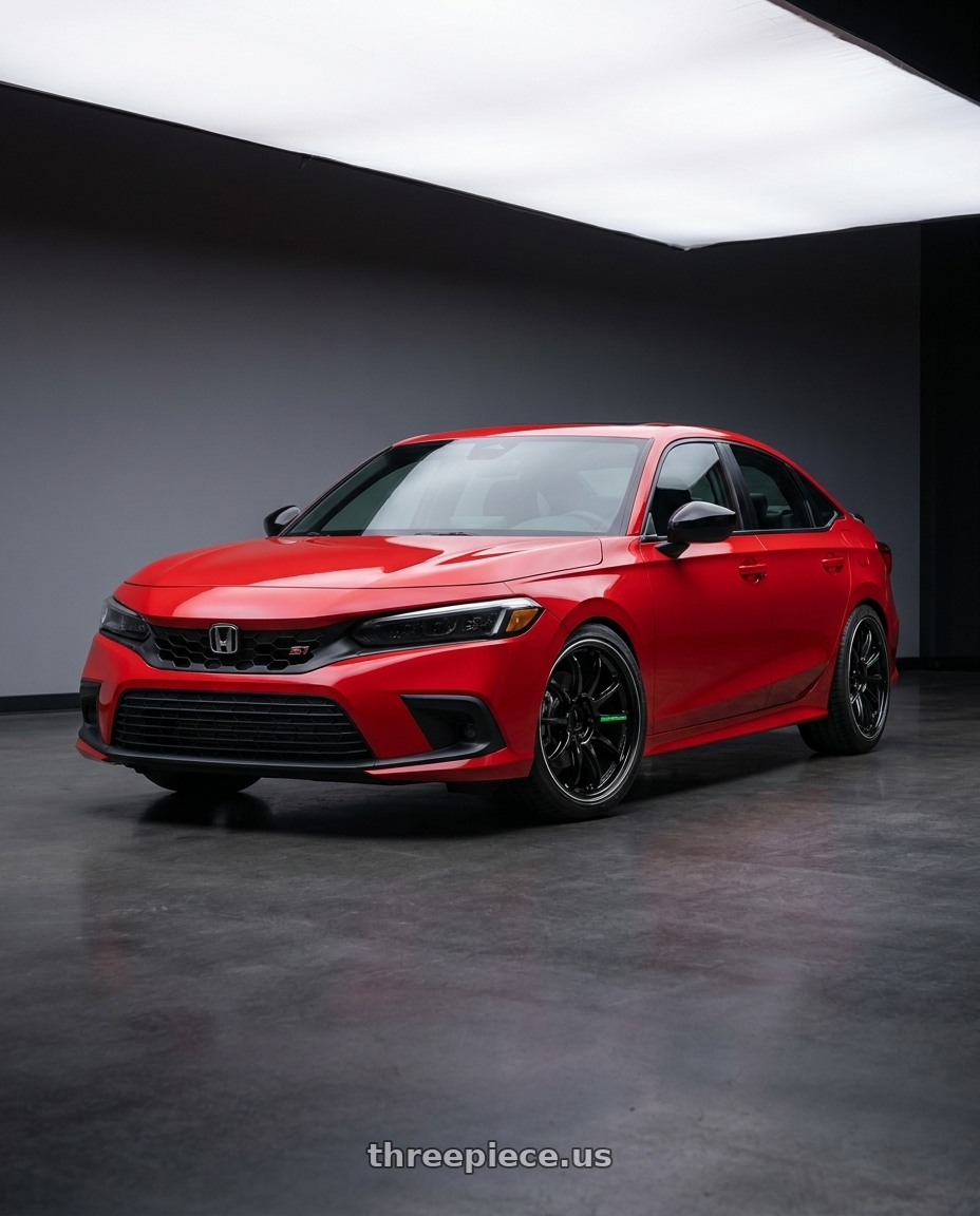 2026 Honda civic si with Work Emotion Zr10 5x100 18x10.5 +12 Black Diamond Lip Cut wheels