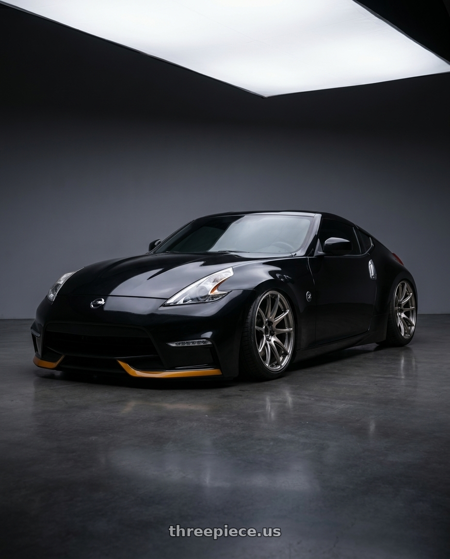 2009 nissan 370z with WORK Emotion CR Shigoku 5x114.3 19x10.5 +12 Glow Gunmetal GGM wheels
