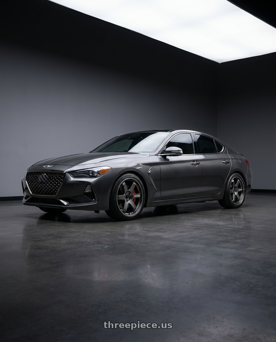 2019 Genesis G70 with Volk Racing TE37 Ultra Large PCD 6x139.7 20x8.5+45 Diamond Dark Gunmetal wheels