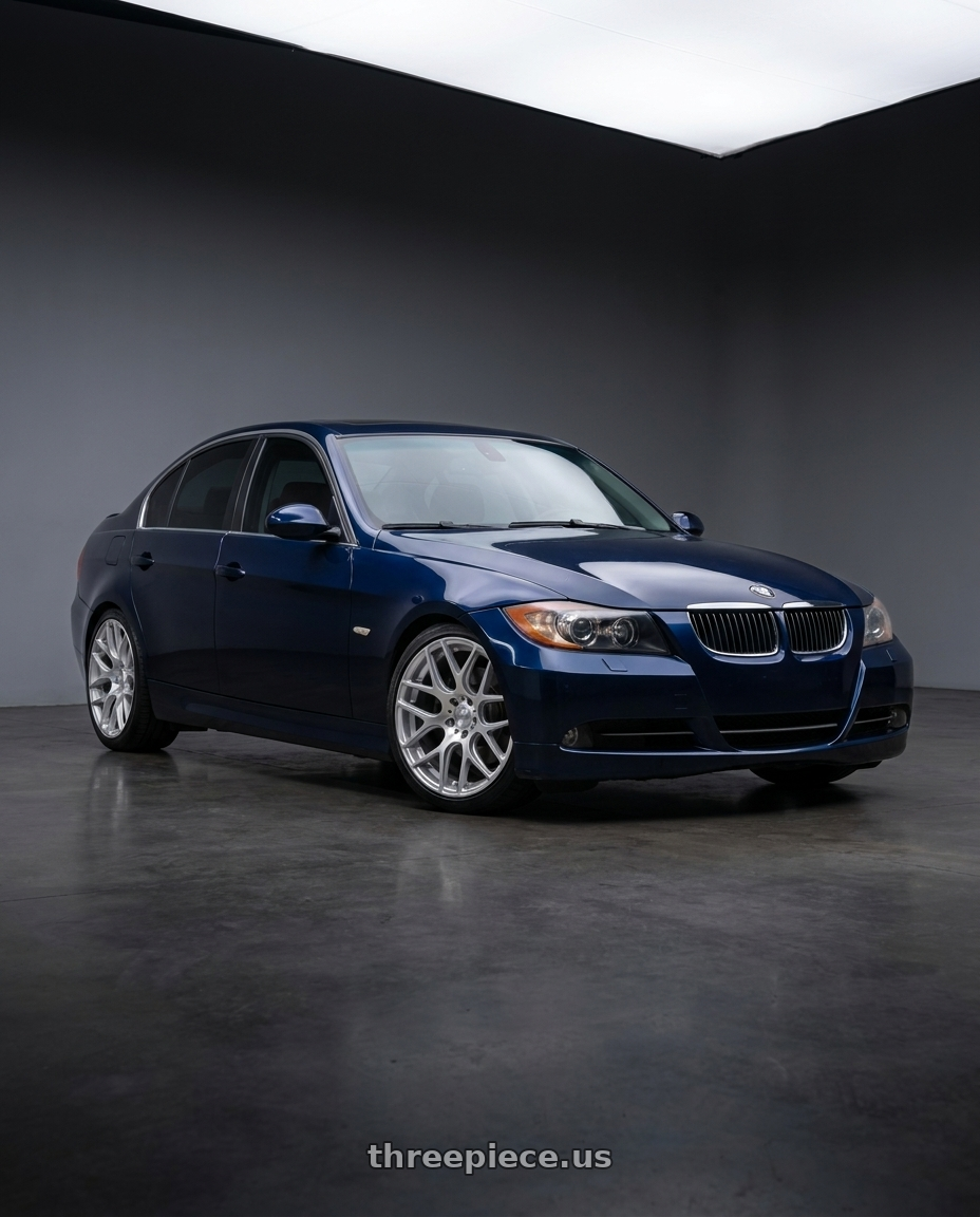 2008 bmw 335i base Monaco with MRR GF9 5x120 19x8.5  +35 Silver Machine Face wheels