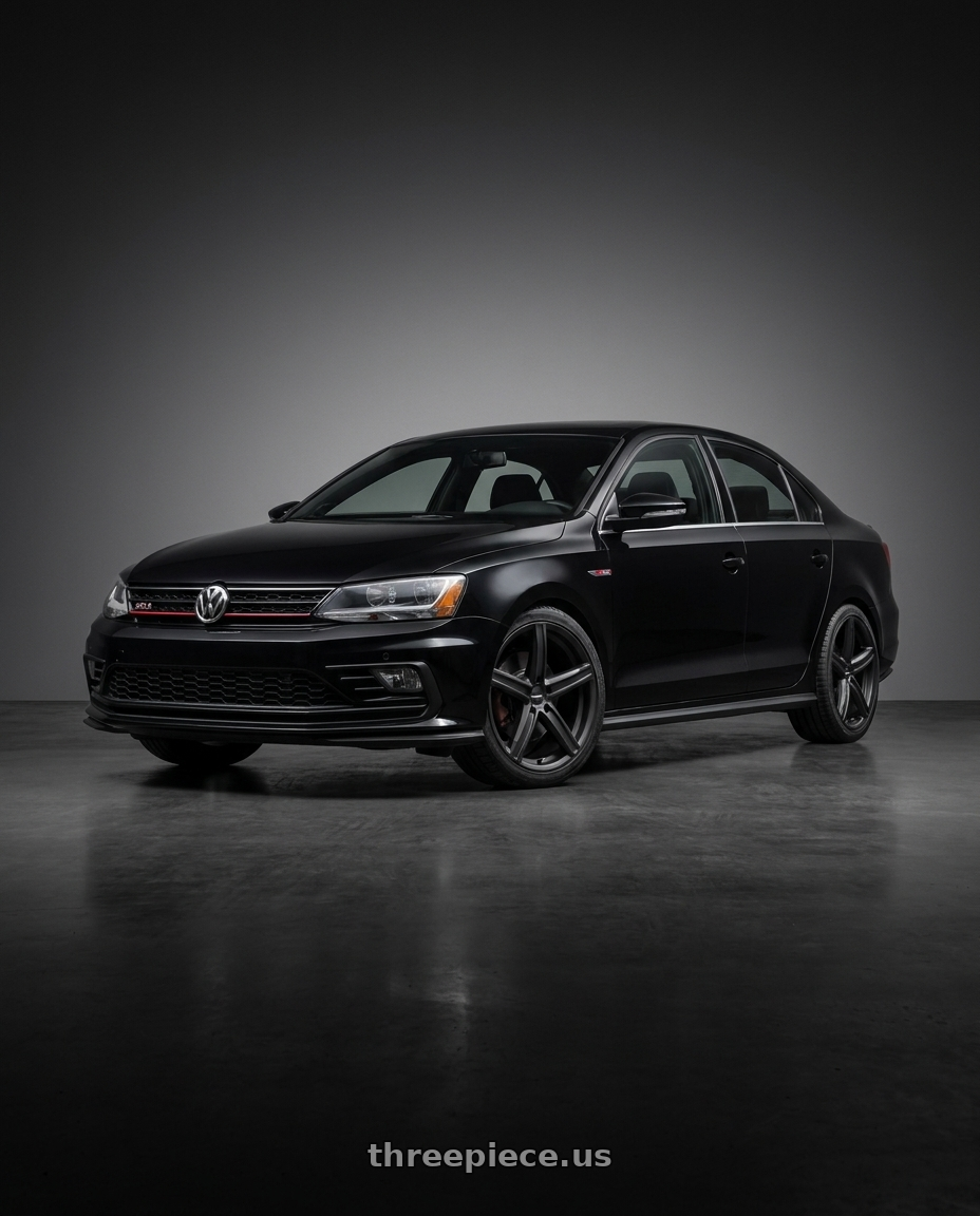 2017 VW Jetta with Vision Street-Designs 469 Boost 5x120 20x8.5+35 Satin Black wheels
