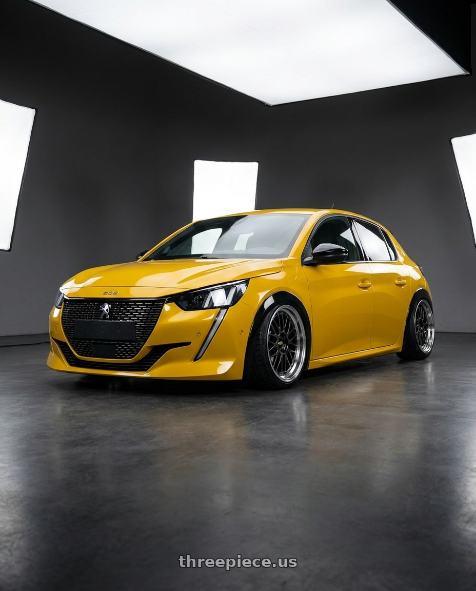 2021 Peugeot 208 with BBS LM 5x114.3 18x9.0+42 Diamond Black wheels