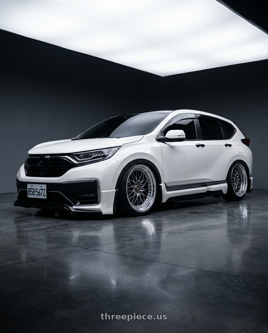 2019 Honda CRV with Work Vs-Xv 5x100 18x10.5-25 R Disk Brilliant Silver Black wheels