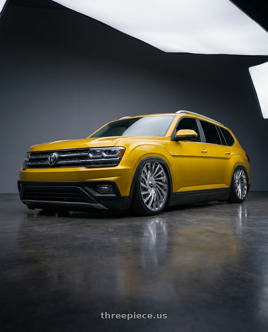 2018 vw atlas with Strada Tornado Blank 26x10 +15 Chrome wheels
