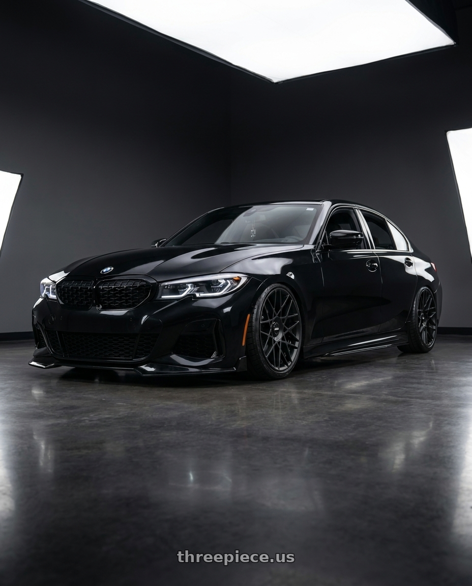 2021 BMW M340i with Rotiform 1PC R165 BLQ-C 5X112 19X8.5 +45 MATTE BLACK wheels