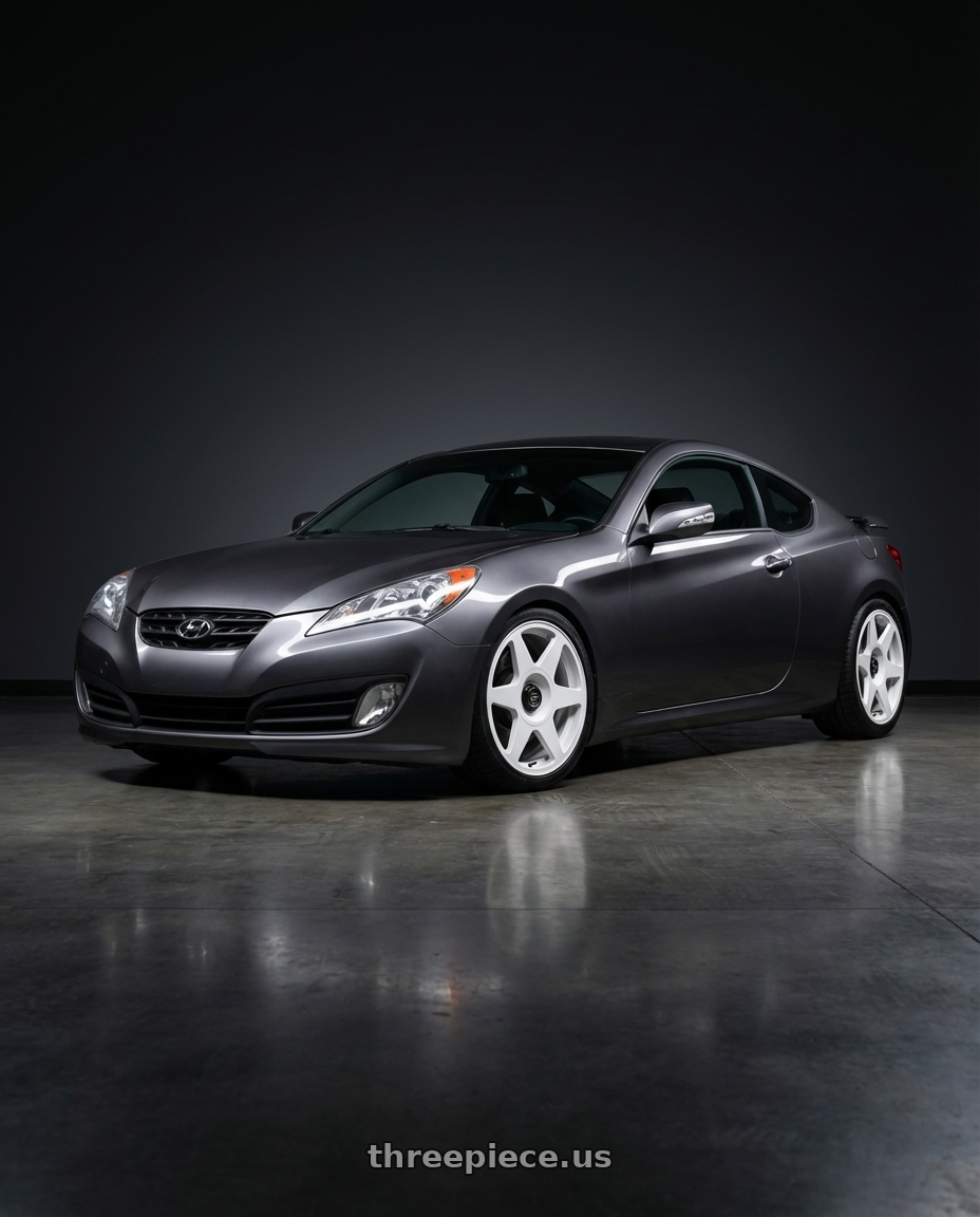 2014 Hyundai Genesis Coupe with fifteen52 TARMAC EVO 5x114.3 / 5x120 19x8.5 +35 RALLY WHITE (GLOSS WHITE) wheels