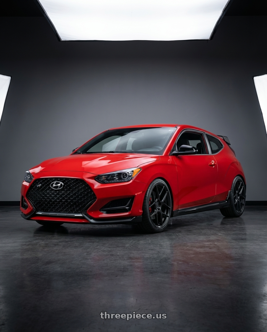 2022 Hyundai Veloster N with Aodhan AFF2 5x114.3 19x8.5+35 Matte Black wheels