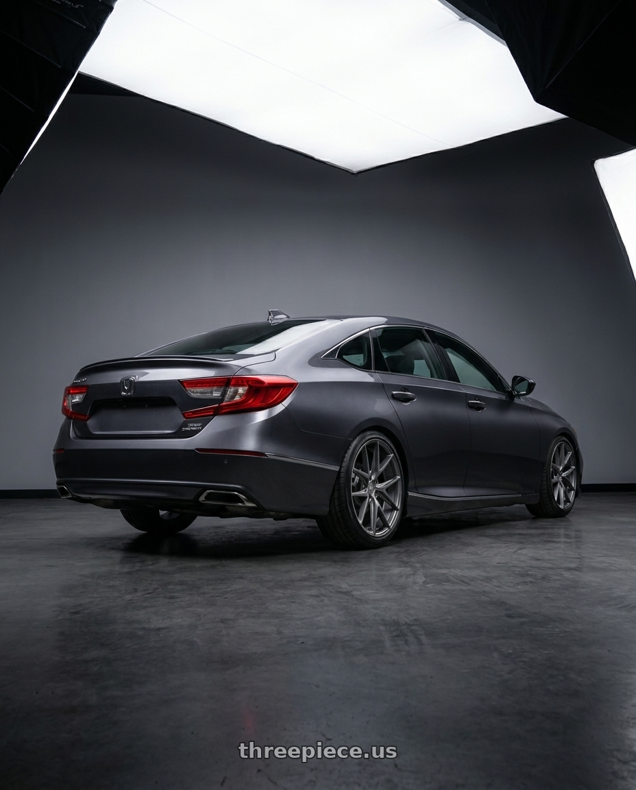 2022 Honda Accord Touring with Niche 1PC M116 MISANO 5X120 19X9.5 +35 MATTE GUN METAL wheels rear three quarter view slight stretch tires