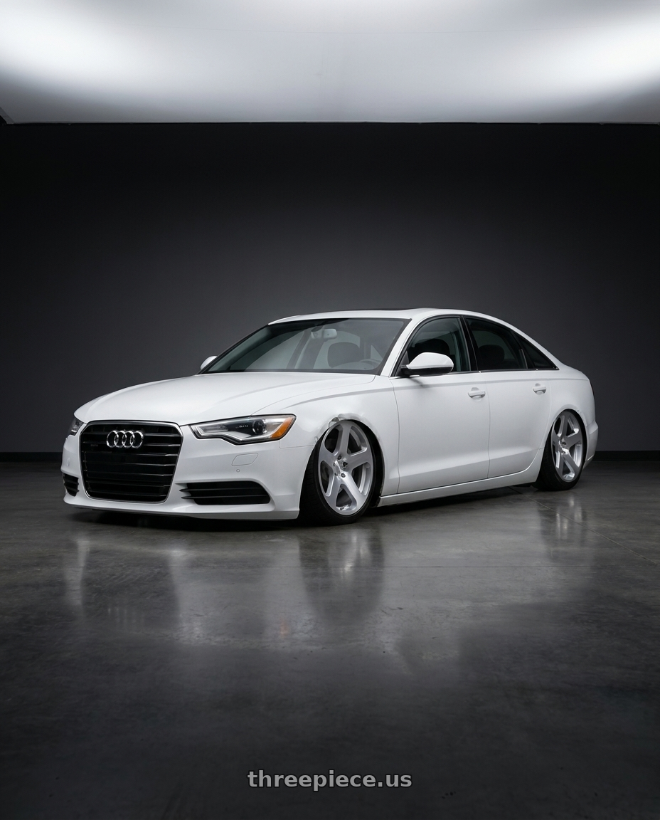 2013 Audi a6 20 tfsi with Rotiform RC200 NUE 5X120 20x8.5 +35 GLOSS SILVER W/ MACHINED FACE wheels